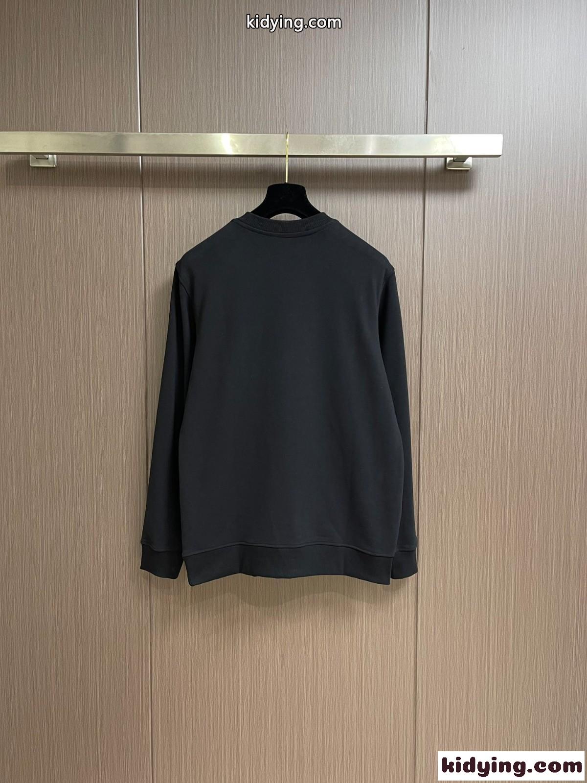ドルチェ&ガッバーナ Tシャツ コピー コットン クルーネック スウェットシャツ ブラック-1