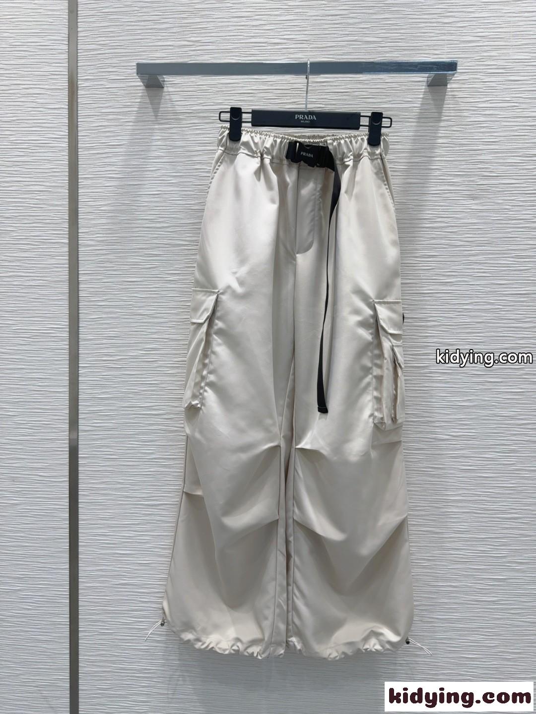カジュアル おしゃれ カーゴパンツ プラダ パンツ 偽物 ホワイト-1