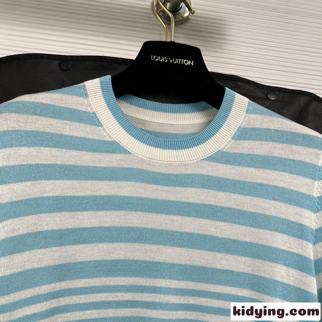 ミックスドストライプ ニット トップ ルイ・ヴィトン Tシャツ コピー 半袖-2