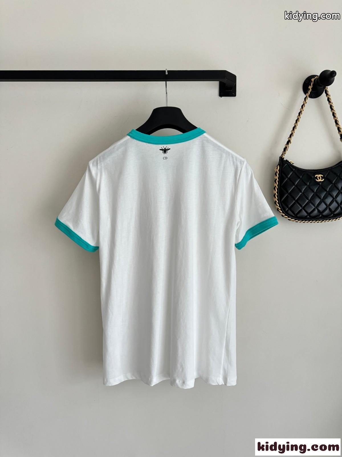 人気 ロゴ Dioriviera Tシャツ クリスチャン・ディオール 半袖Tシャツ コピー レディース-0