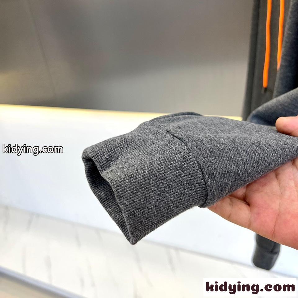 エルメス セットアップ 偽物 ジップパーカー×スウェットパンツ 上下セット グレー-4