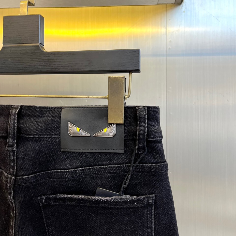 フェンディ ジーンズ コピー 定番 カジュアル ストレッチ デニムパンツ-4