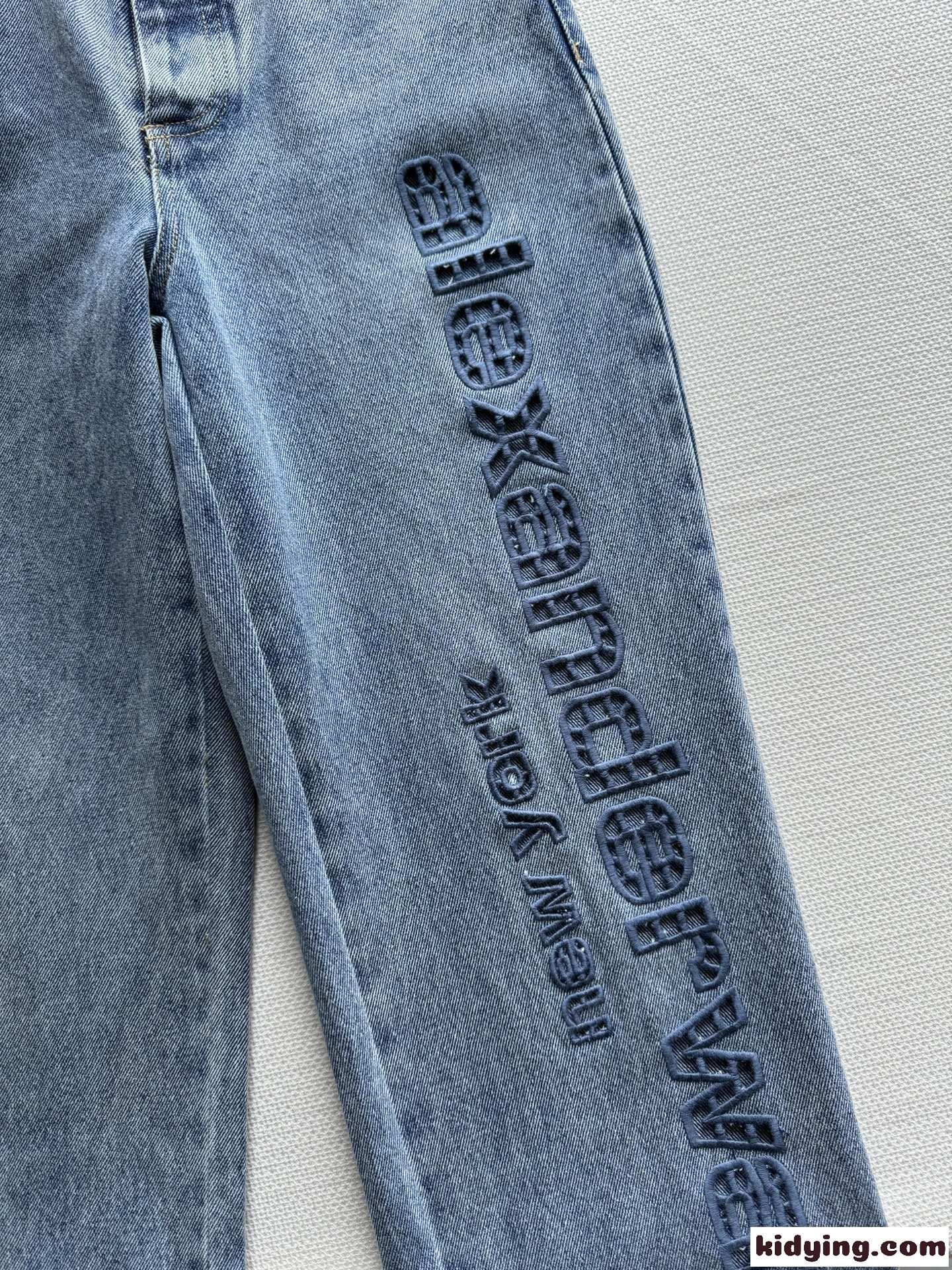 カットアウトロゴ入り デニムジーンズ アレキサンダーワング パンツ コピー ブルー-2