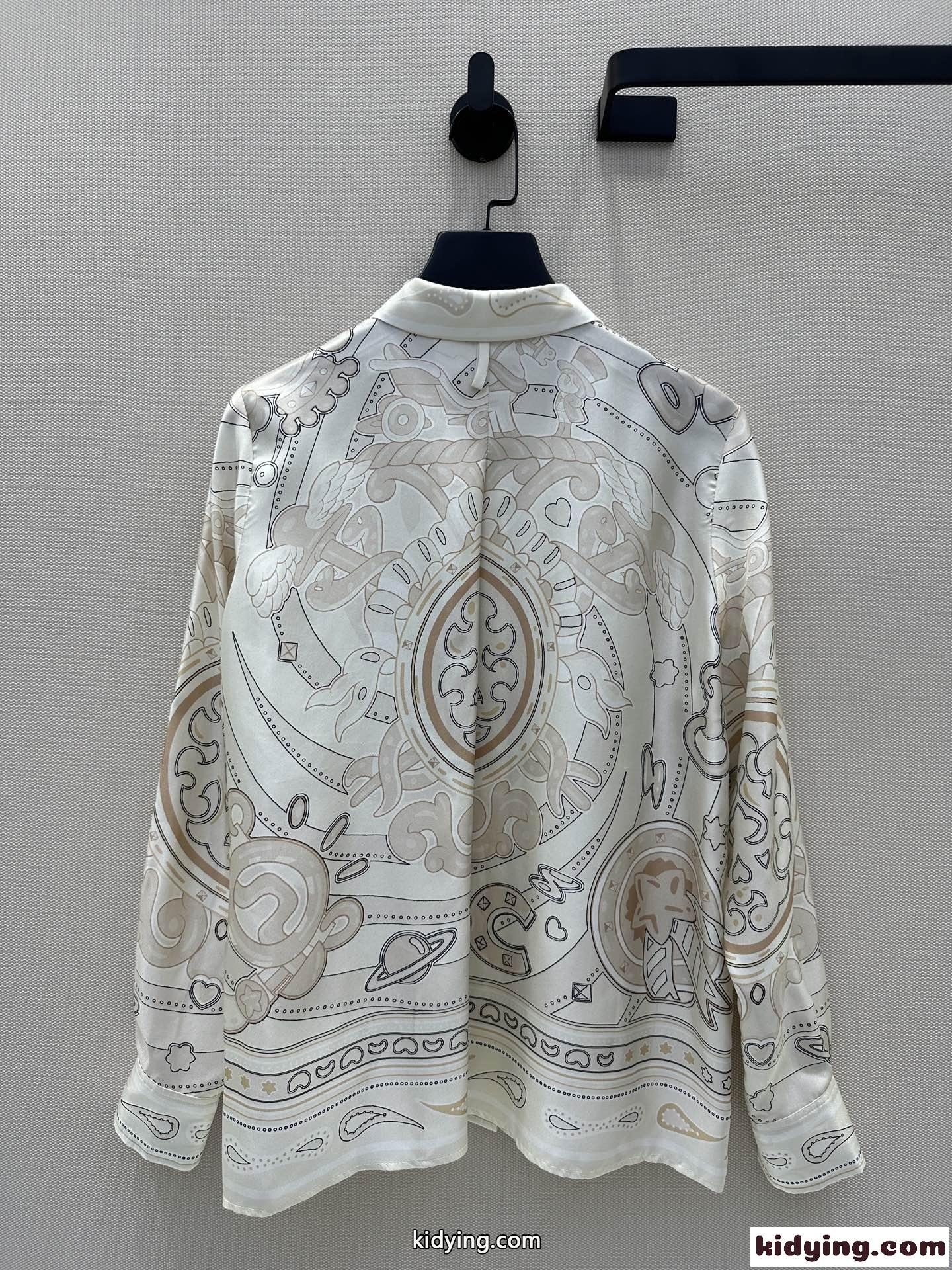 上品 プリント シルクシャツ エルメス シャツ コピー レディース トップス-3