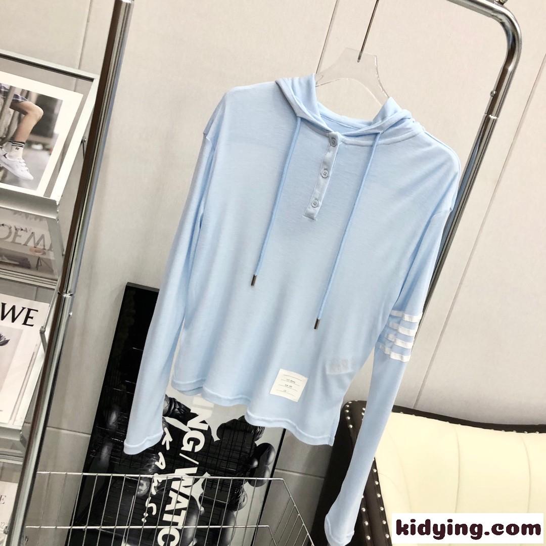 春夏 定番 人気 日焼け止め トムブラウン tシャツ コピー 長袖 フード付き 薄手 透け感 トップス-3