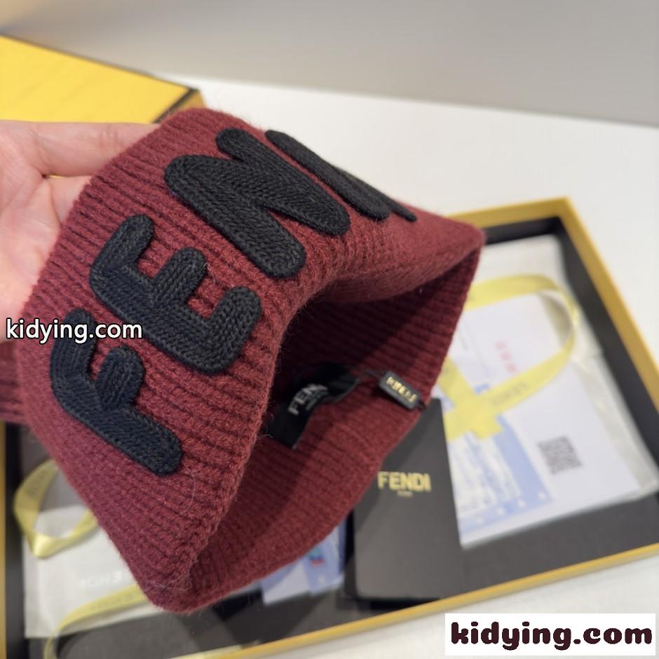 FENDI ロゴ ユニセックス フェンディ キャップ コピー ニットキャップ レッド-3