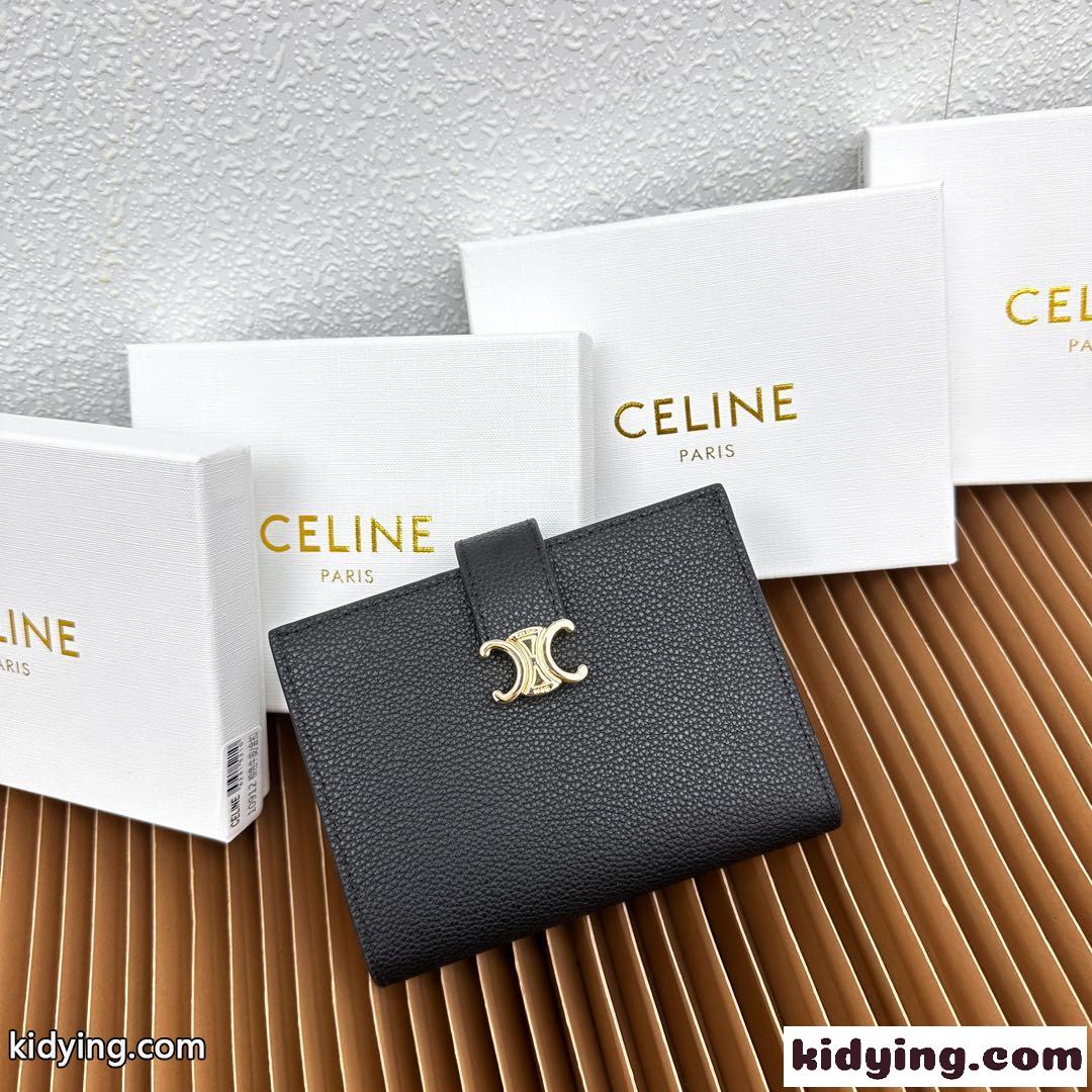 ミディアムウォレット CELINE ヴィクトワール セリーヌ 財布 コピー ブラック-2