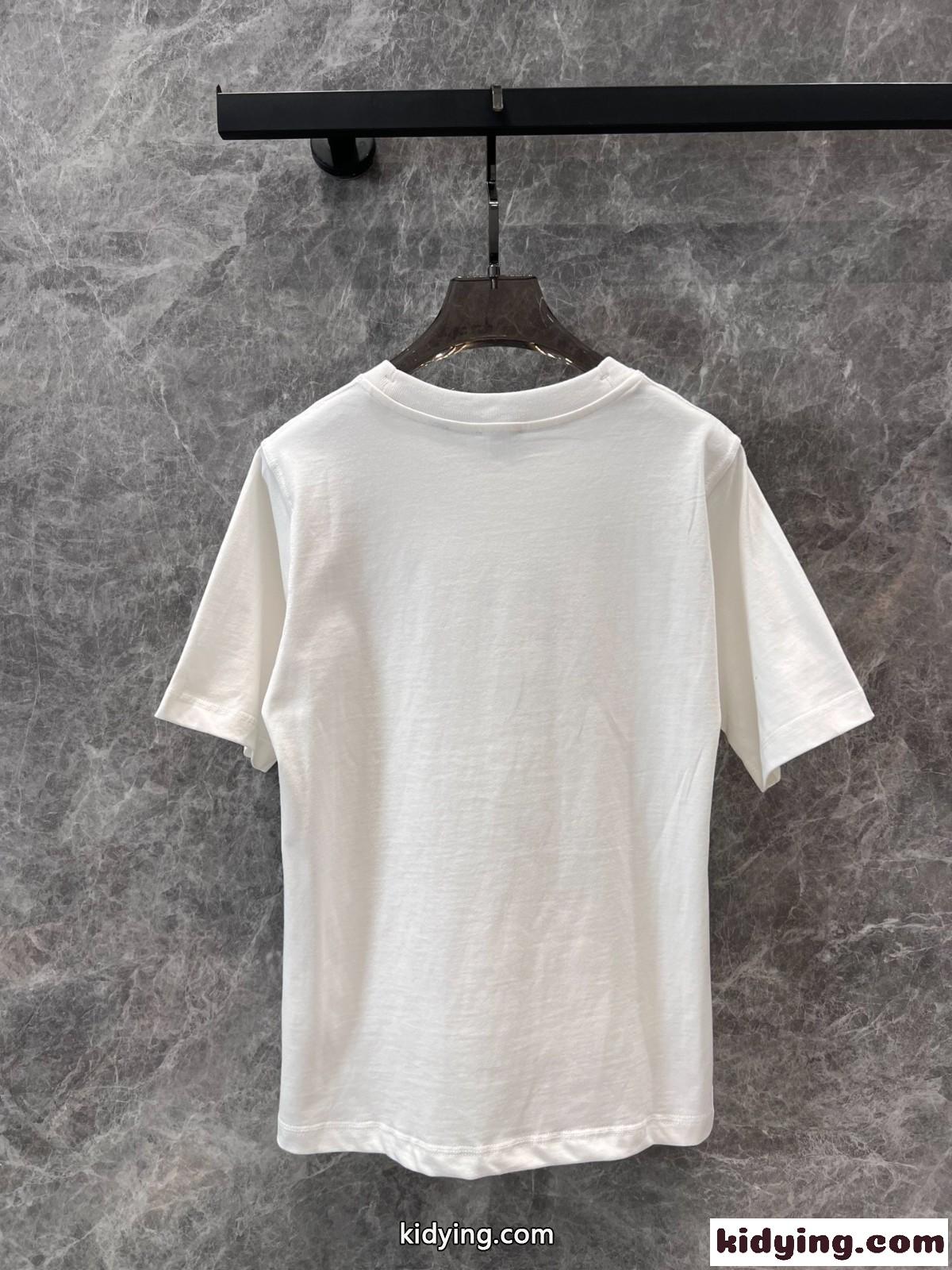 シスル ロゴ コットンTシャツ バーバリー Tシャツ コピー ホワイト-1