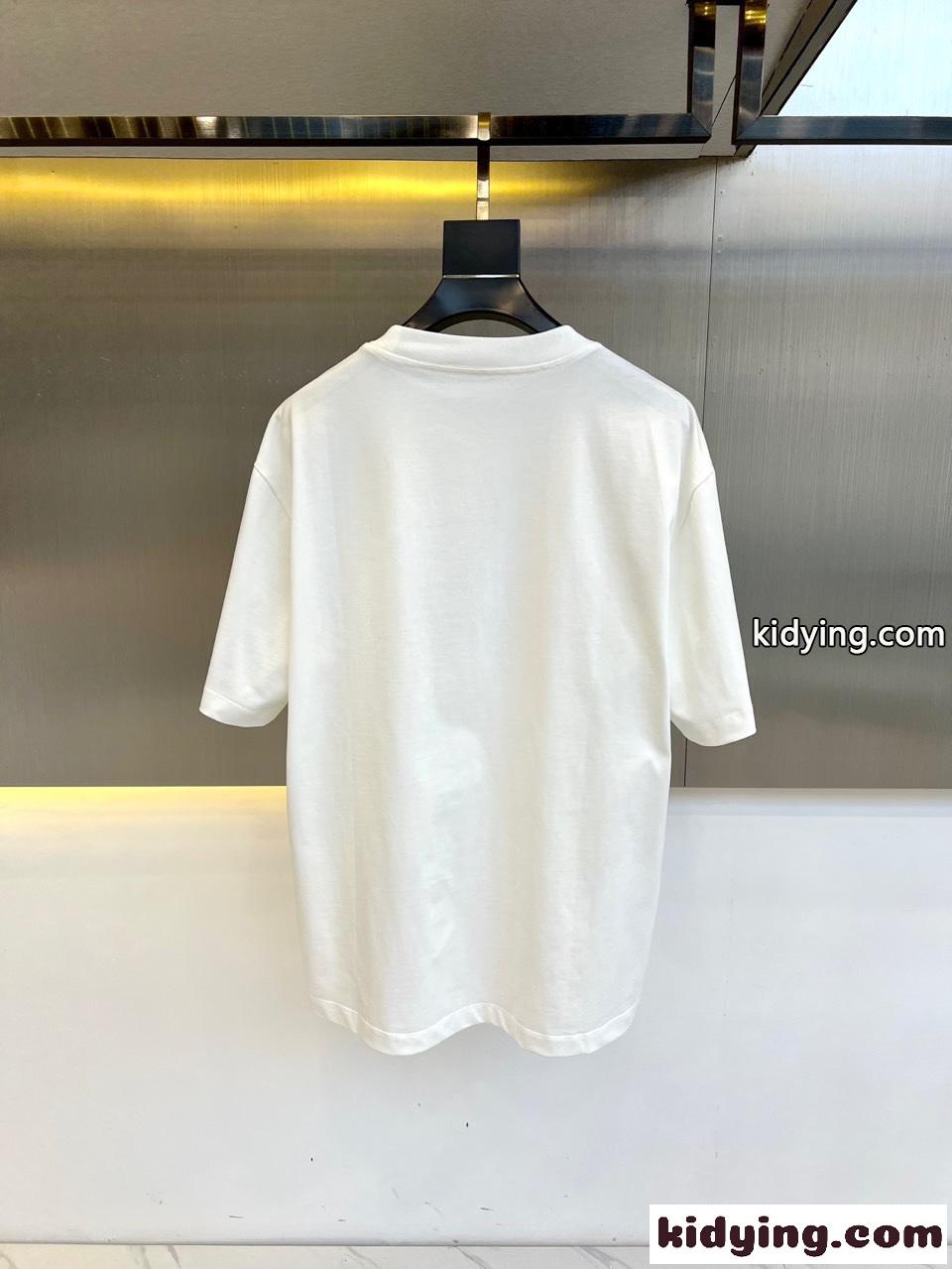 カジュアル クルーネック 半袖Tシャツ モンクレール Tシャツ コピー コットン ホワイト-4