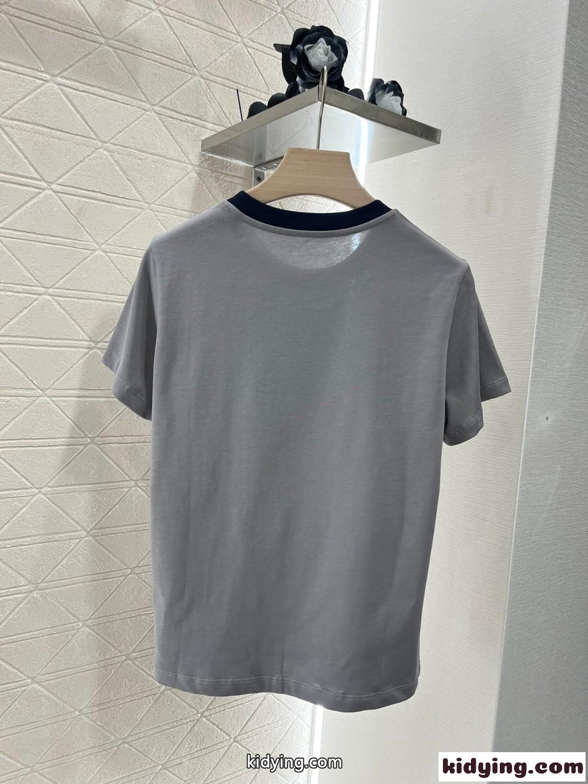 カジュアル プリント コットン 半袖Tシャツ シャネル Tシャツ コピー クルーネック-1