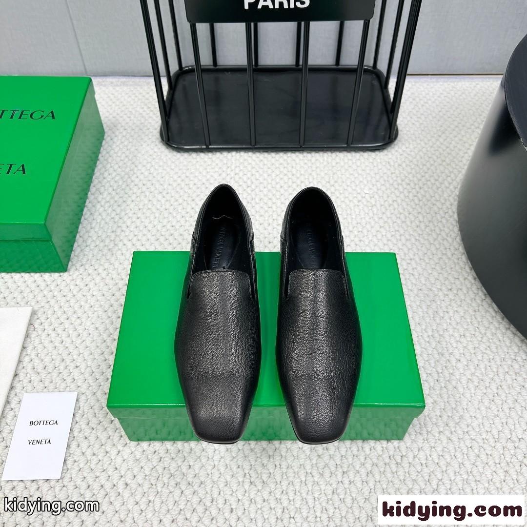 ボッテガ・ヴェネタ アダーモ スリッパ スーパーコピー レザー フラットシューズ ブラック-0