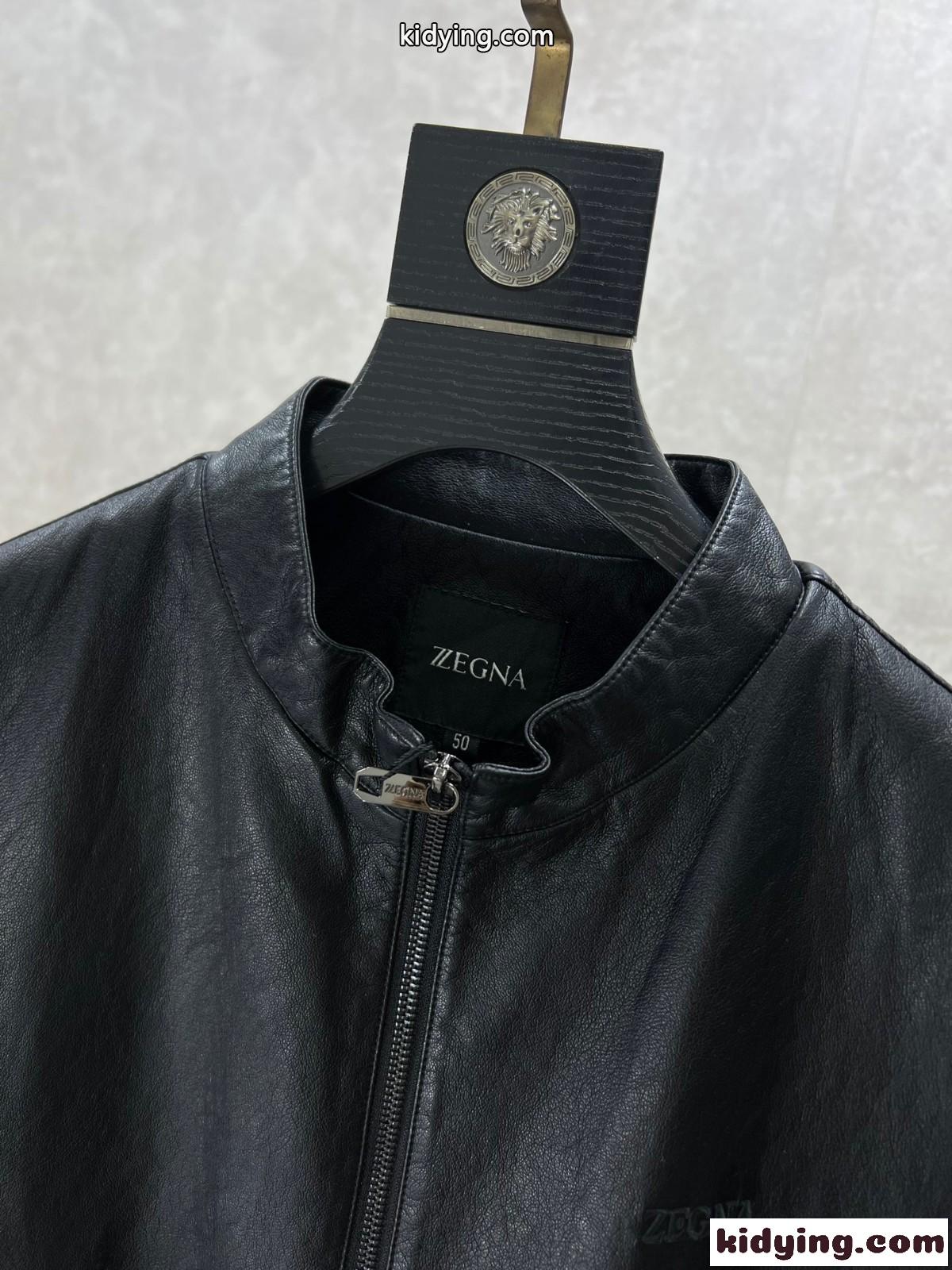 エルメネジルド・ゼニア ジャケット コピー メンズ シンプル 上品 ビジネス レザーブルゾン-2
