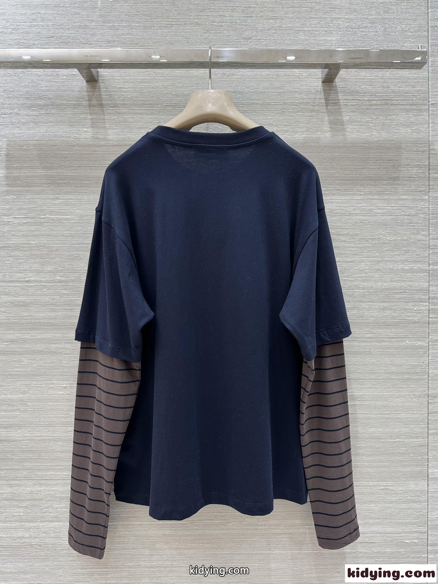 お洒落 カジュアル レイヤード風 長袖Tシャツ ミュウミュウ Tシャツ コピー-4
