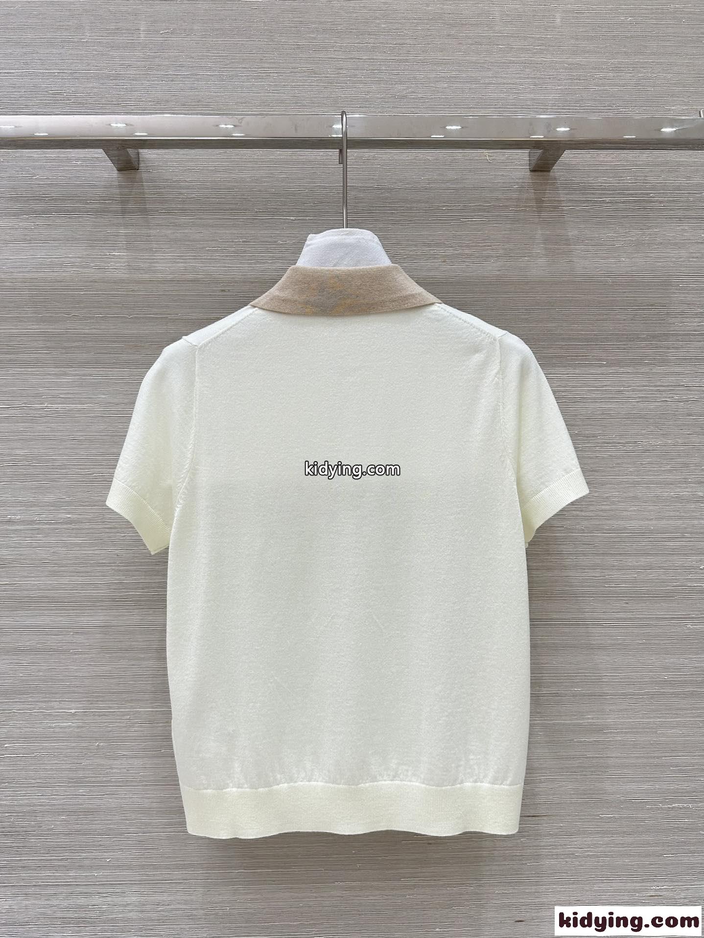 洗練された 上品 半袖 ニットポロ ミュウミュウ ニット コピー ベージュ-4