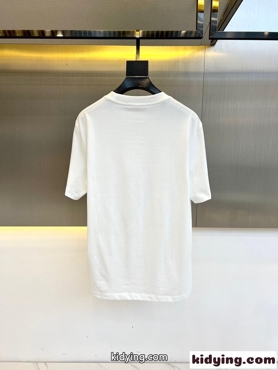 バーバリー 半袖Tシャツ コピー カジュアル ロゴ入り コットン Tシャツ ホワイト-3