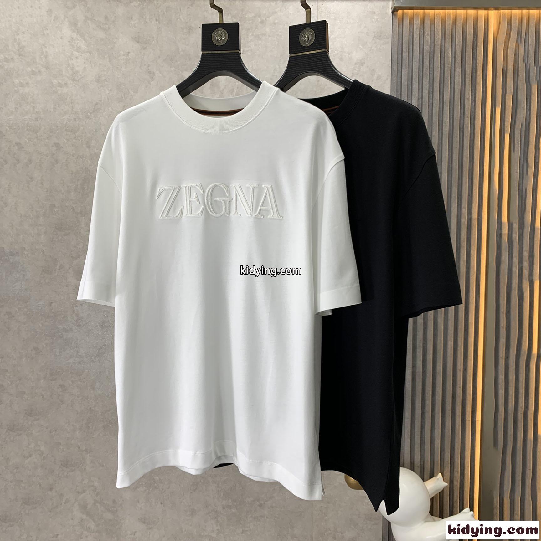 シンプル ゆったり ロゴ クルーネック エルメネジルド・ゼニア Tシャツ コピー メンズ 半袖Tシャツ-0