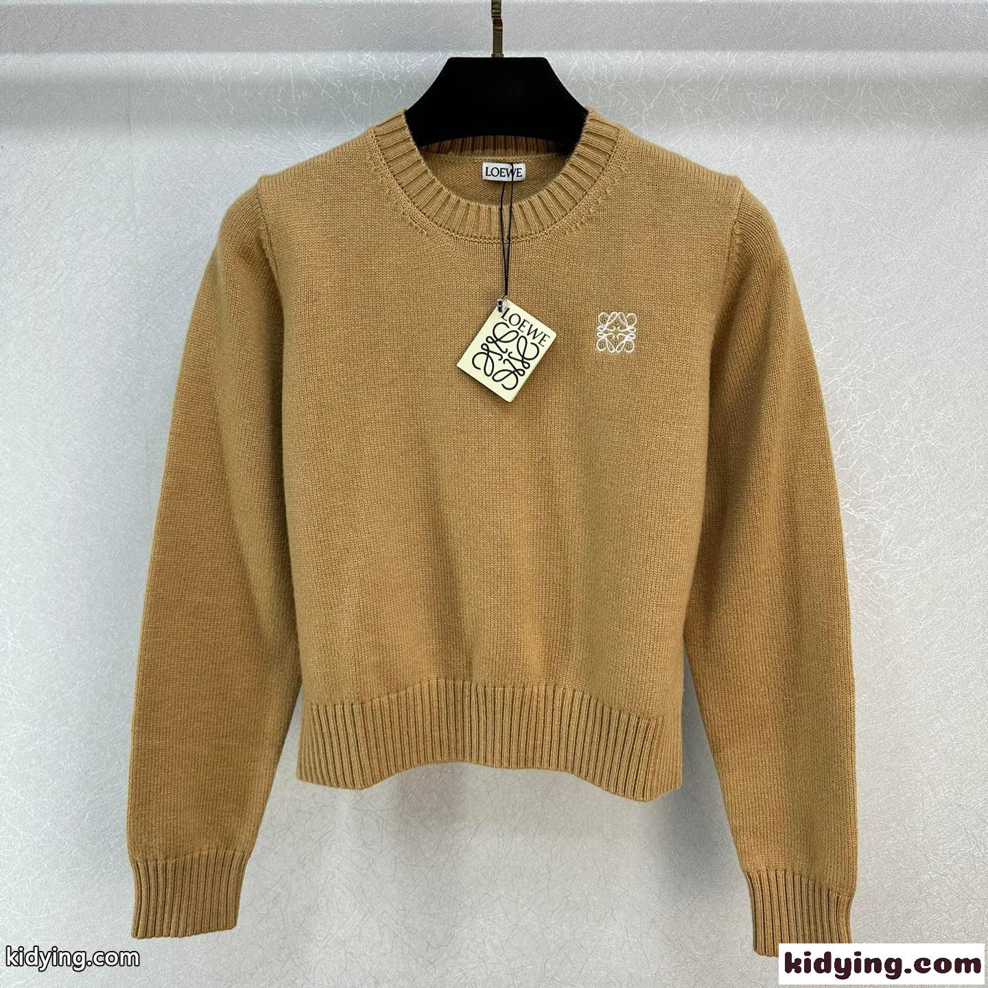 洗練された アナグラム 刺繍 ショート丈 カシミヤセーター ロエベ セーター コピー-2