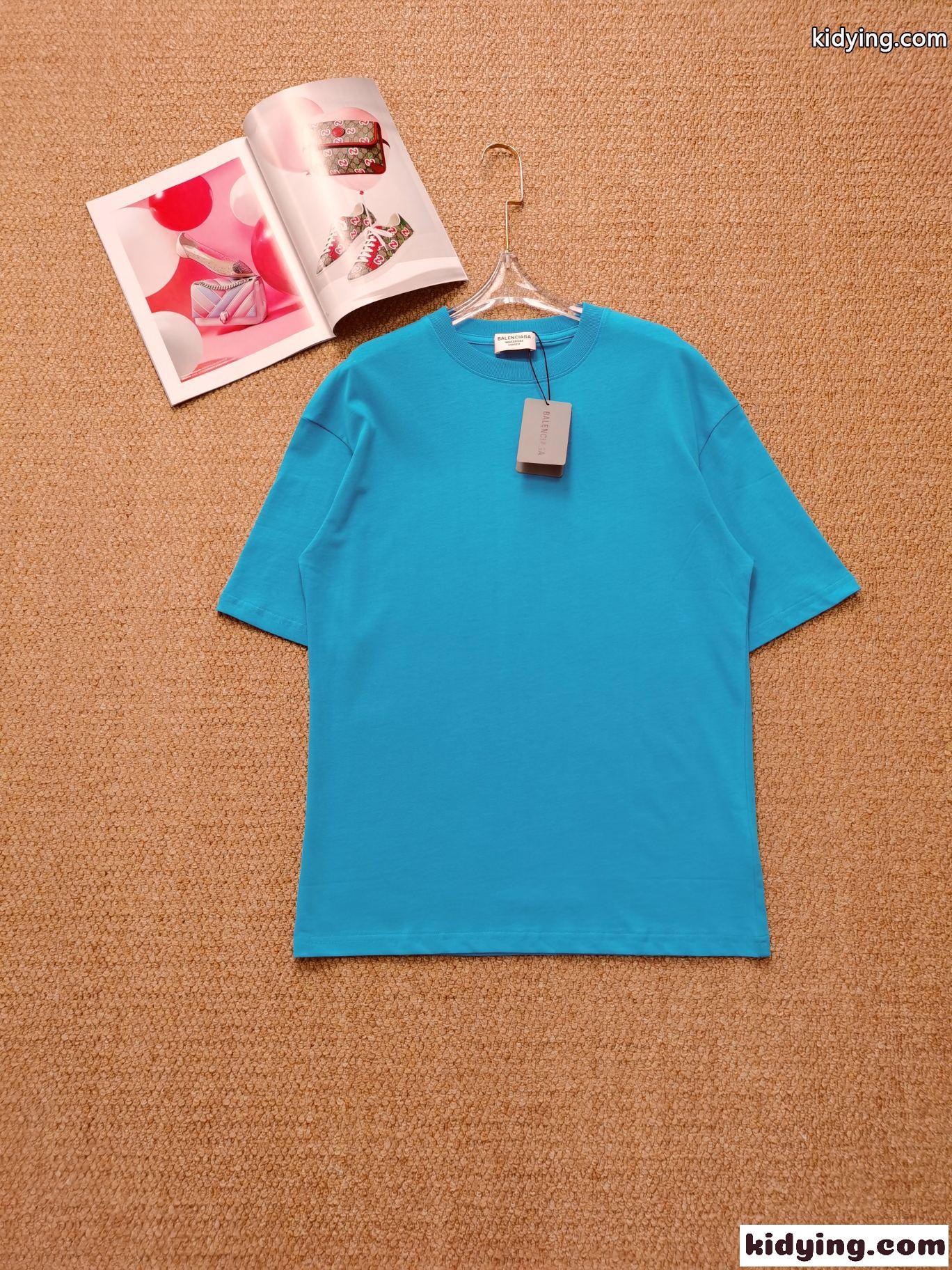 シンプル 無地 クールネック 3色あり 半袖 バレンシアガ Tシャツ コピー 着心地いい レディース ファッション-0