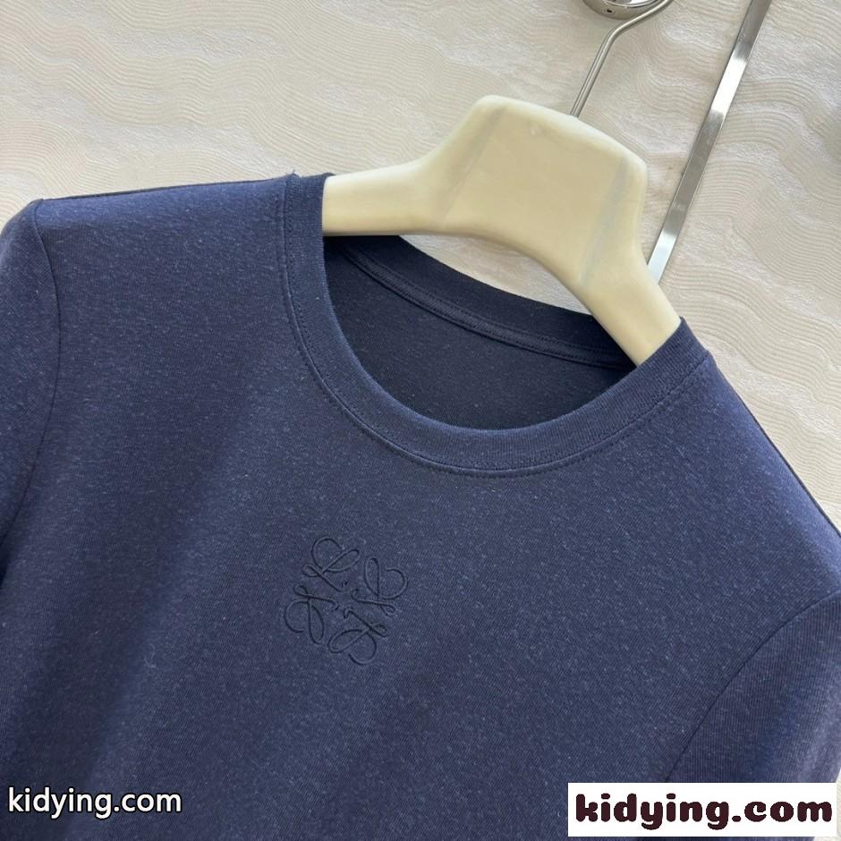 アナグラム刺繍 ロエベ Tシャツ 偽物 シンプル 長袖Tシャツ トップス-1