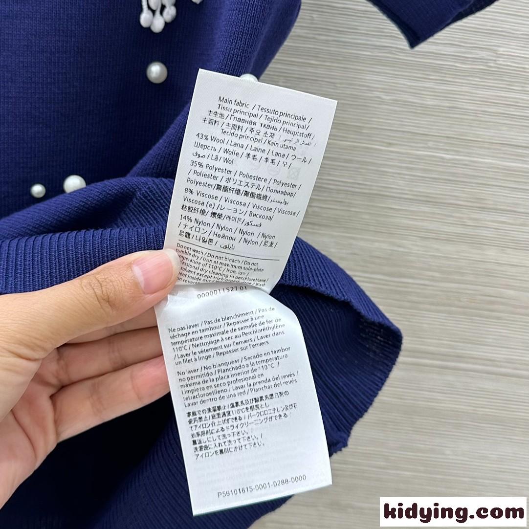 可愛い フェンミン 半袖ニット ヴァレンティノ ニット 偽物 ウールブレンド ブルー-3