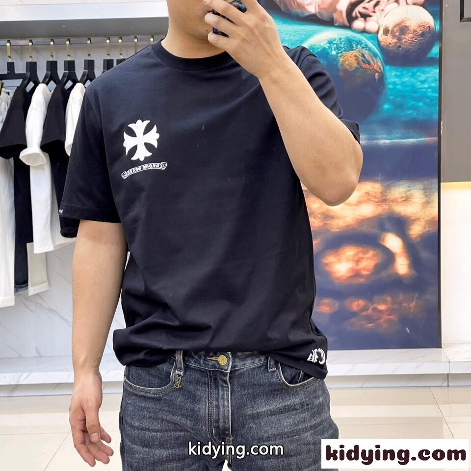 着心地いい コットン クロムハーツ Tシャツ コピー メンズ シンプル 着回し 半袖Tシャツ-1