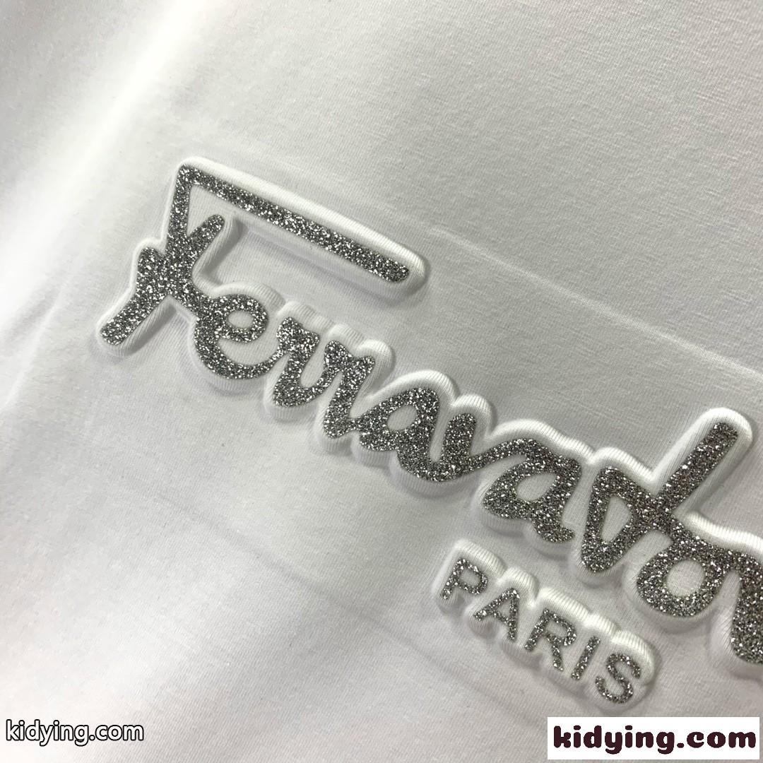 シンプル ロゴ 合わせやすい クルーネック サルヴァトーレ・フェラガモ Tシャツ コピー 半袖Tシャツ ホワイト-4