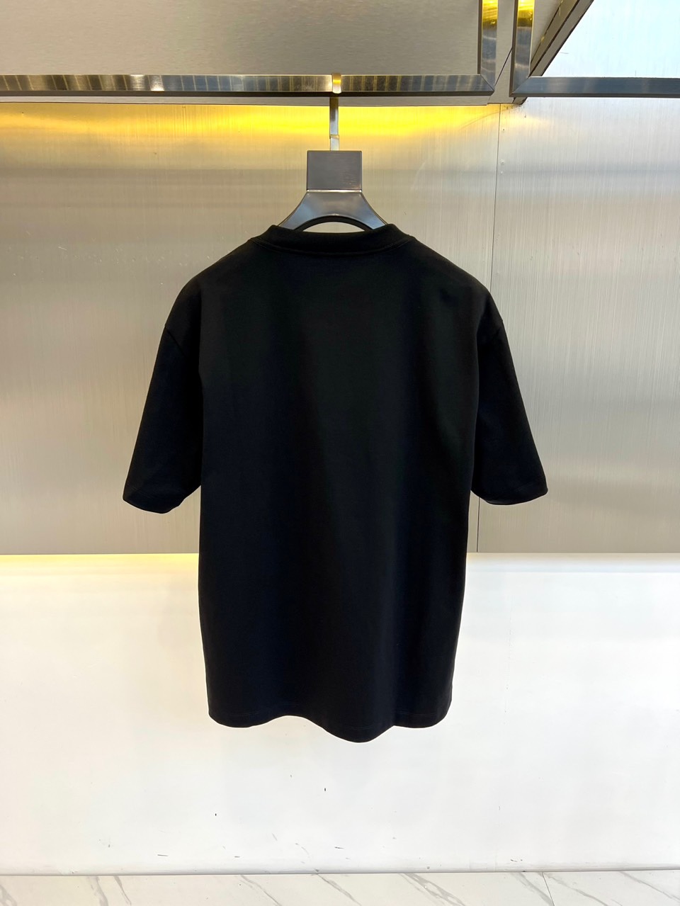 カジュアル クルーネック 半袖Tシャツ モンクレール Tシャツ コピー コットン ブラック-4