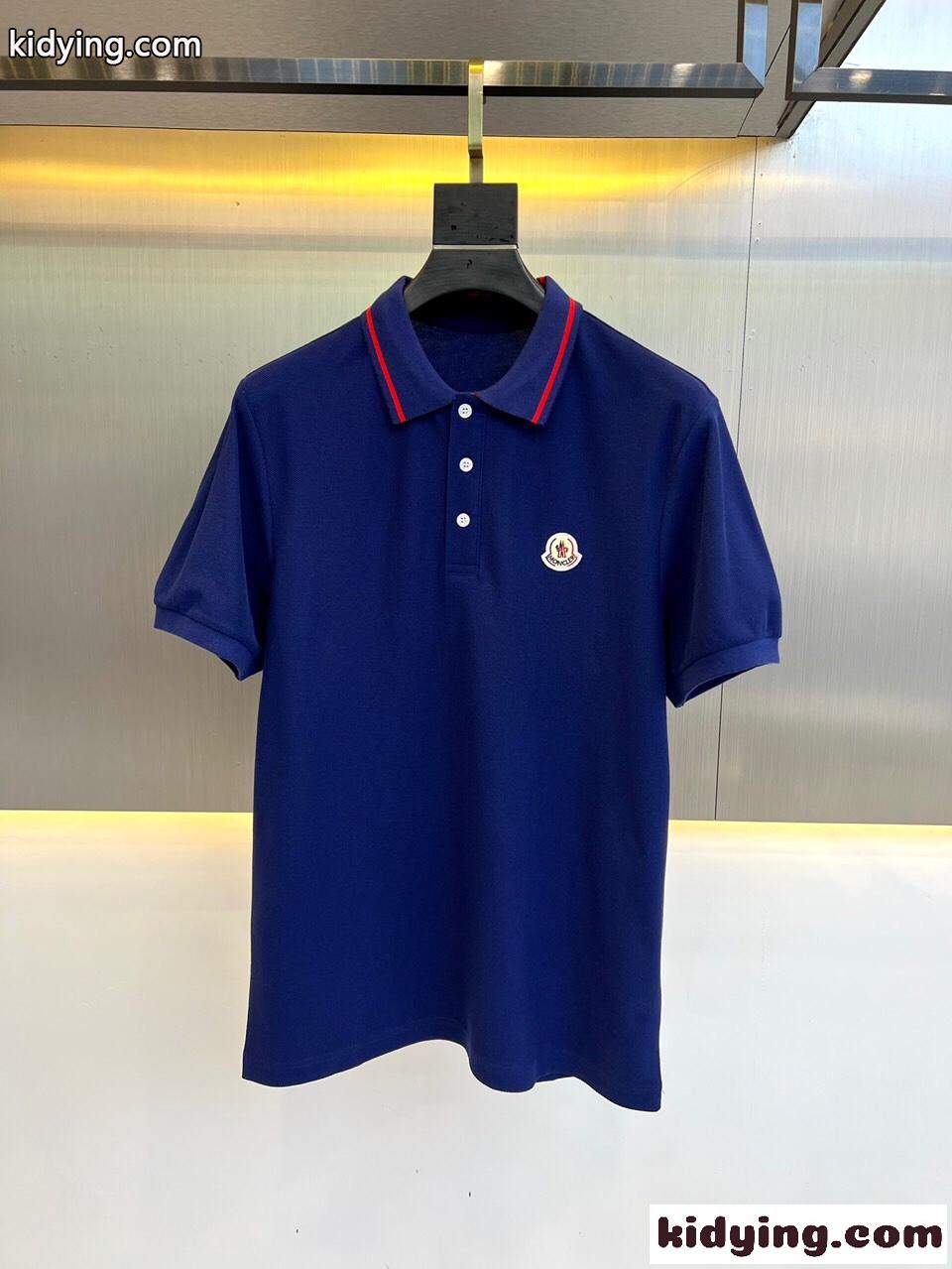 洗練された コットンピケ ポロシャツ モンクレール Tシャツ コピー 半袖 トップス ブルー-0