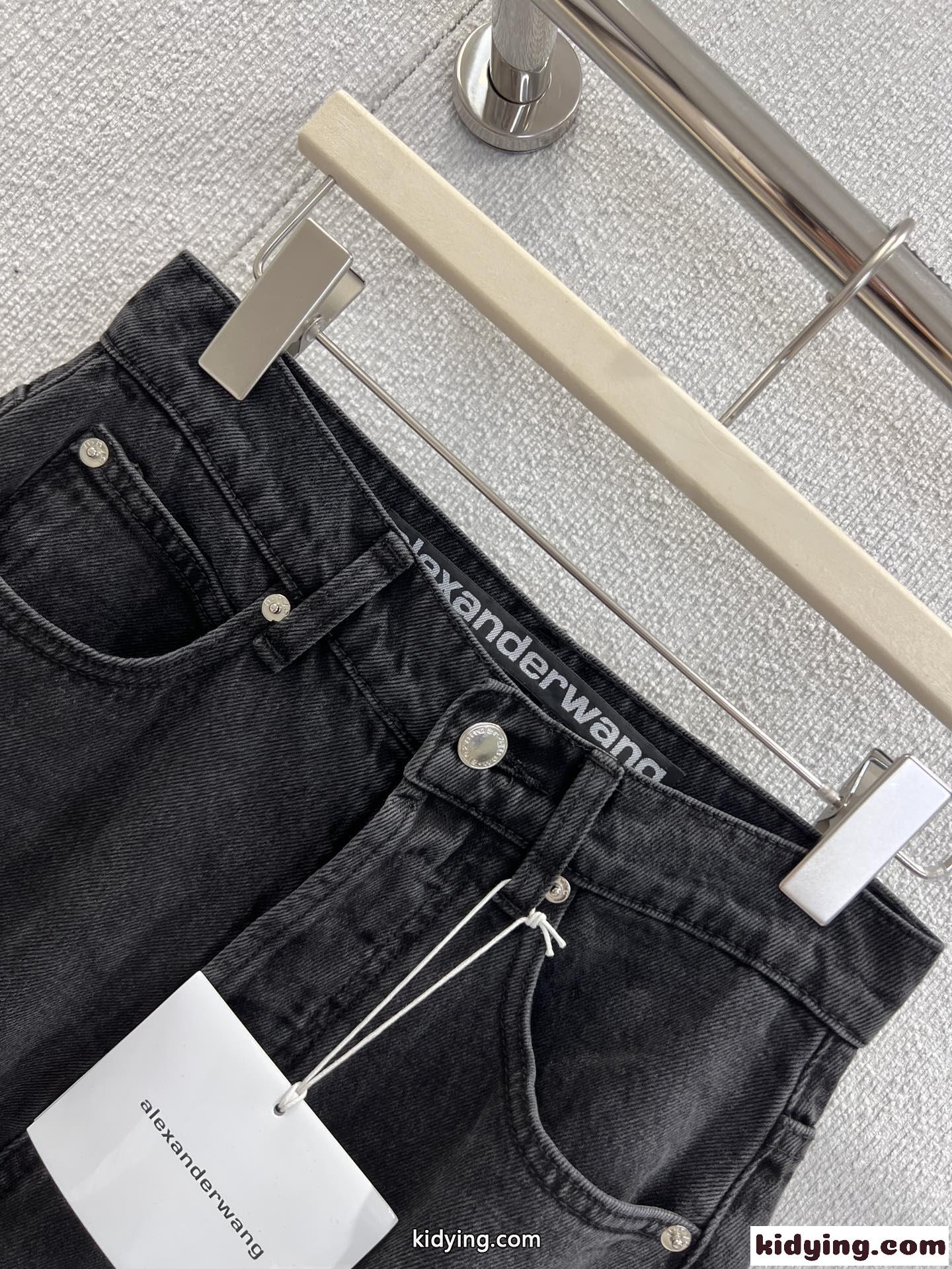 トレンド バレルレッグデニムパンツ アレキサンダーワング ジーンズ コピー ブラック-2