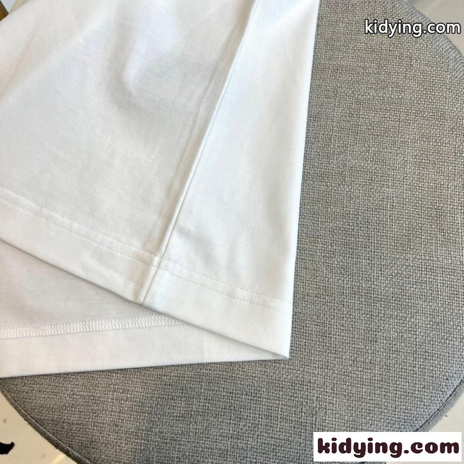 シンプル 定番 ロゴ刺繍 半袖Tシャツ バレンシアガ Tシャツ 偽物 ホワイト-4