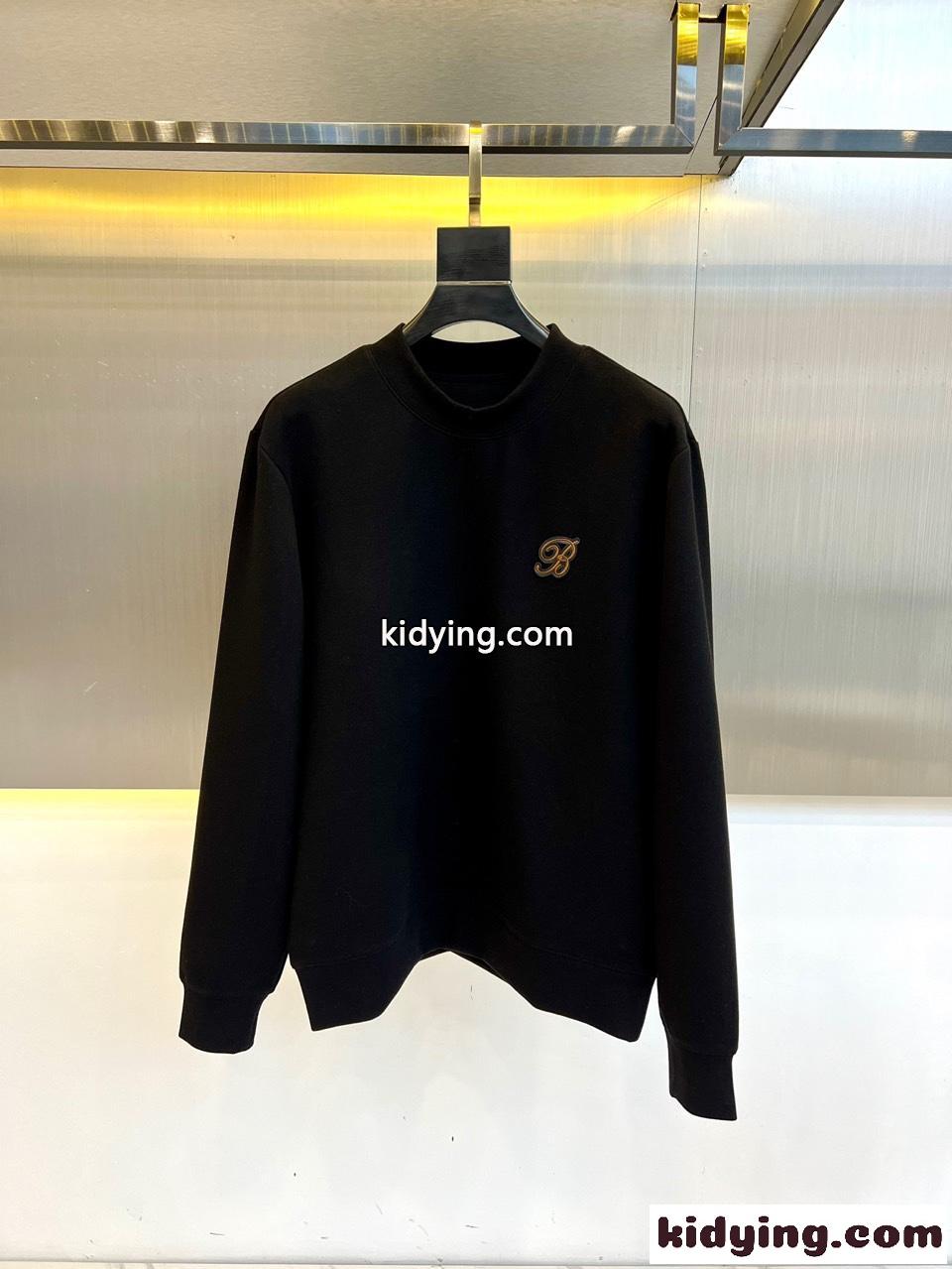 定番 カジュアル クルーネック コットンス ウェットシャツ バーバリー 長袖Tシャツ コピー ブラック-0