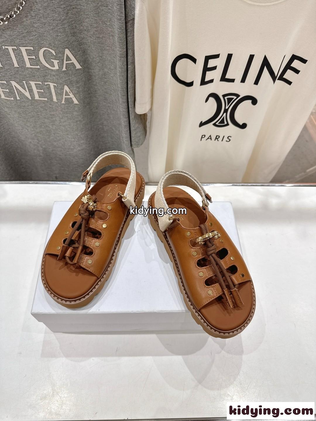 CELINE ビリー チャンキーサンダル セリーヌ スーパーコピー ブラウン-1