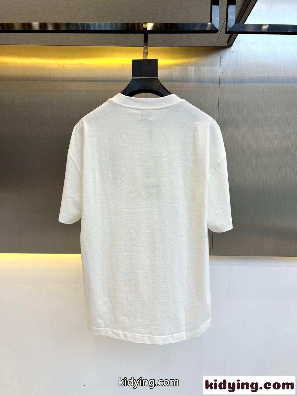 バーバリー Tシャツ コピー 大人気 ロゴ コットン クルーネック 半袖Tシャツ ホワイト-4
