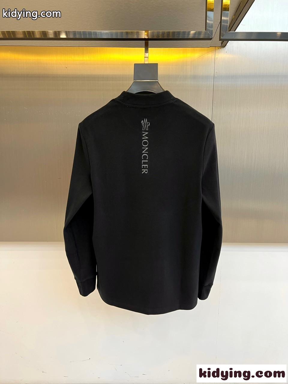 シンプル 上品 合わせやすい 長袖Tシャツ モンクレール Tシャツ 偽物 ブラック-3