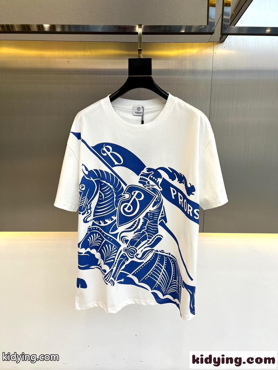お洒落 プリント バーバリー Tシャツ コピー クルーネック 半袖Tシャツ ホワイト-2