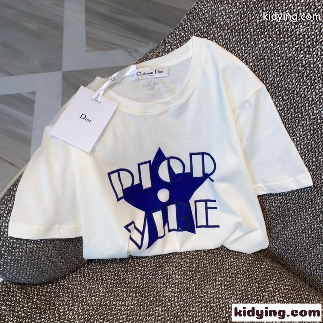 春夏 おしゃれ 人気 定番 着心地いい クリスチャン・ディオール Tシャツ コピー 半袖 クルーネック 着痩せ-1