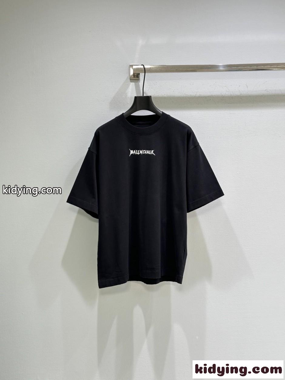 バレンシアガ Tシャツ コピー シンプル コットン 半袖Tシャツ ブラック-0