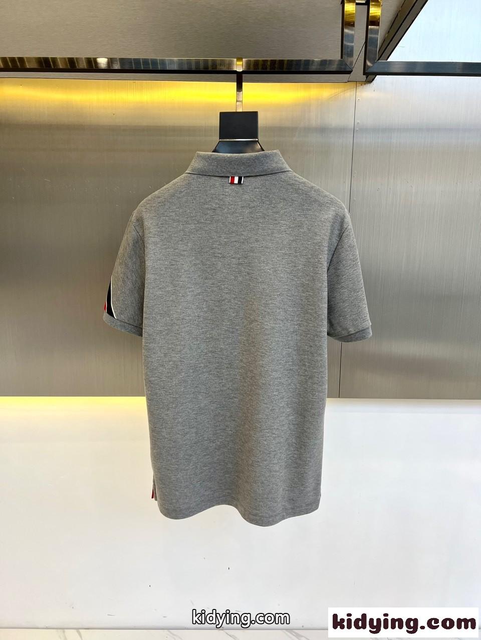 洗練された カジュアル ポロシャツ モンクレール 半袖Tシャツ コピー コットンピケ グレー-3