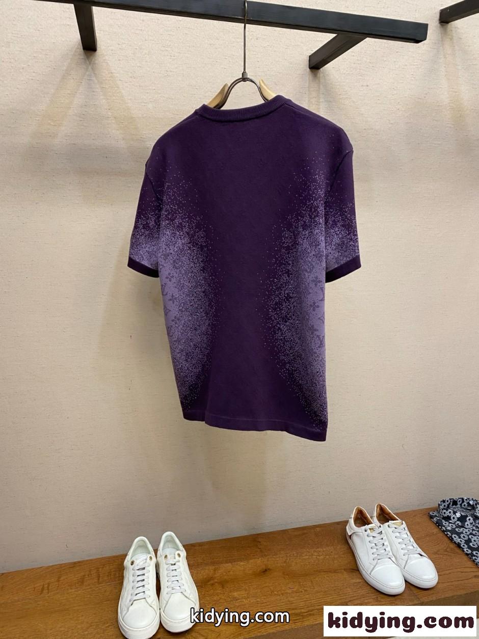 モノグラム ジャカード ショートスリーブクルーネック ルイ・ヴィトン Tシャツ コピー-1