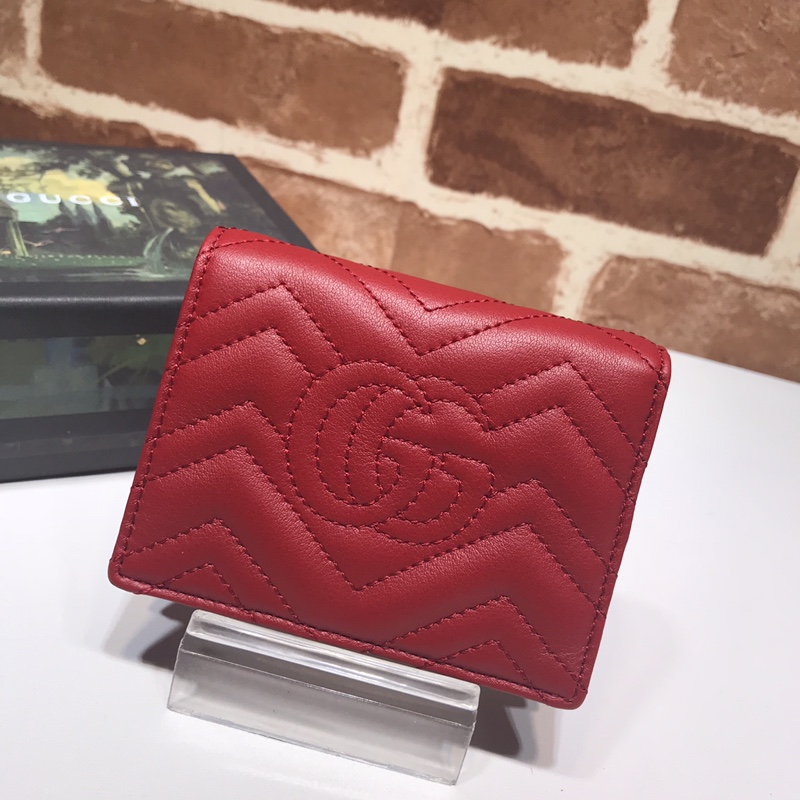 人気 定番 GGマーモント カードケース グッチ 財布 コピー 466492 レッド-1