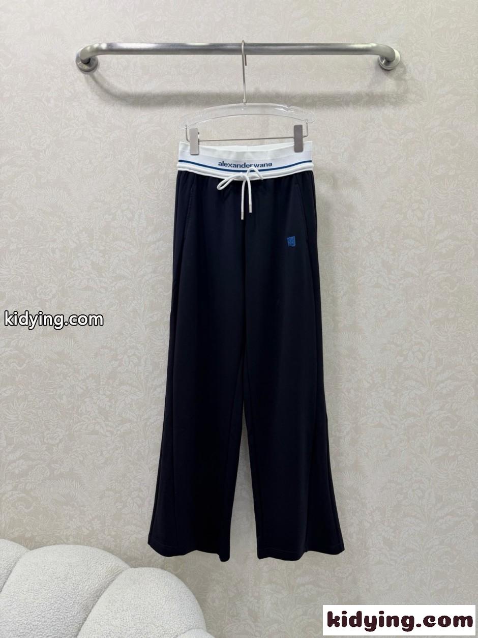 アレキサンダーワング パンツ コピー ロゴウエスト ワイドスウェットパンツ-1