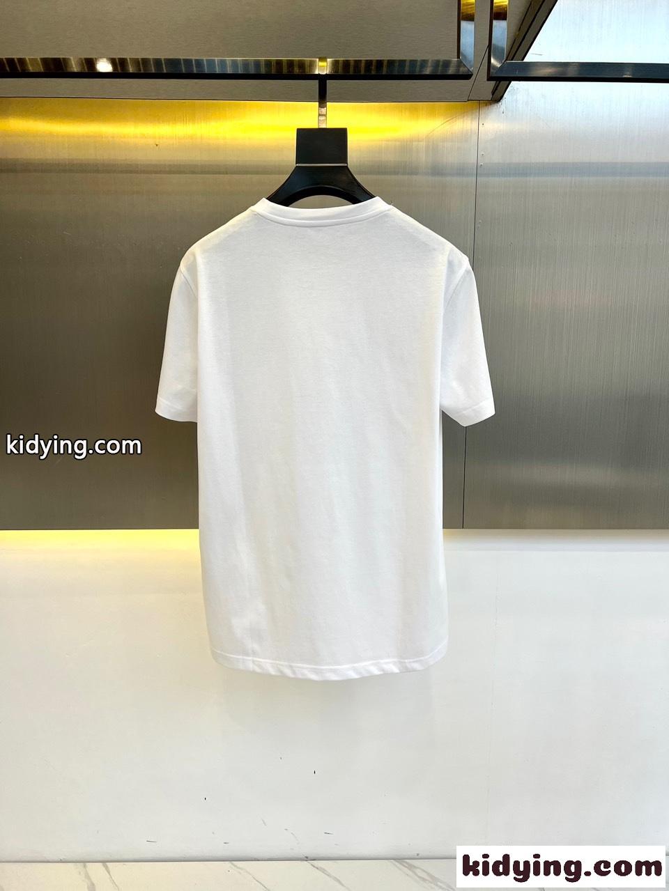 カジュアル ロゴ入り クルーネック プラダ Tシャツ コピー 半袖Tシャツ ホワイト-4
