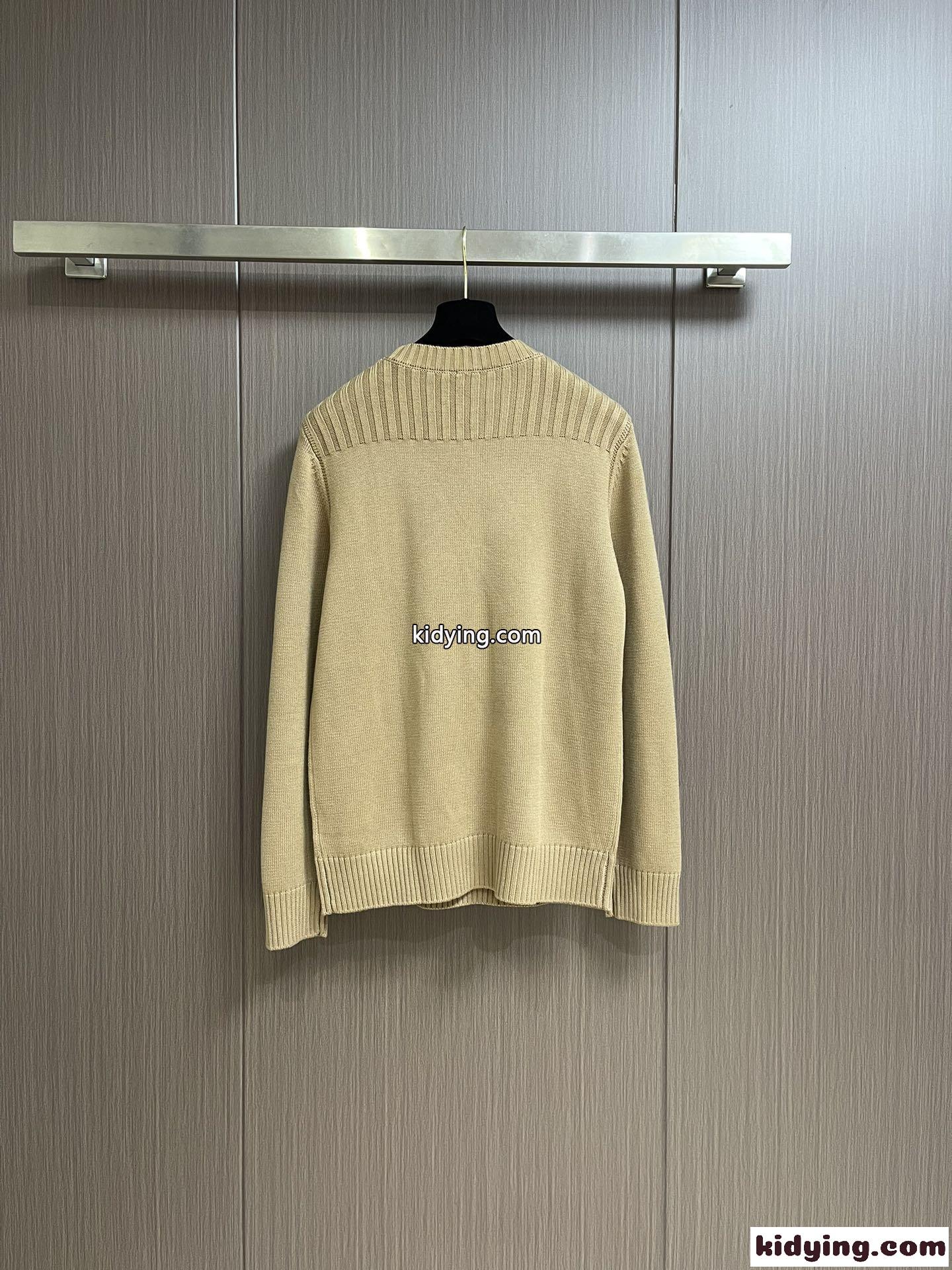 アナグラム 刺繍入り ロエベ セーター コピー ウールクルーネック キャメル-2