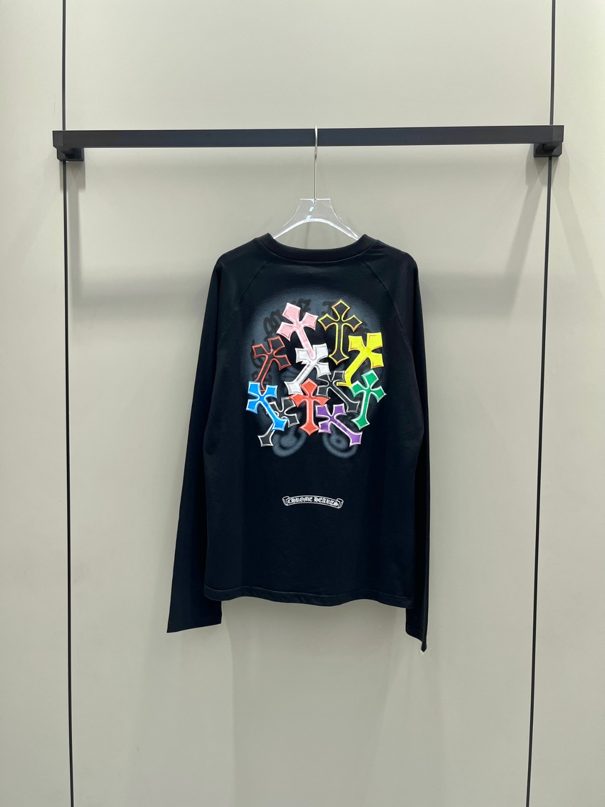 クロムハーツ Tシャツ コピー シンプル おしゃれ クルーネック ロゴ 長袖Tシャツ-3