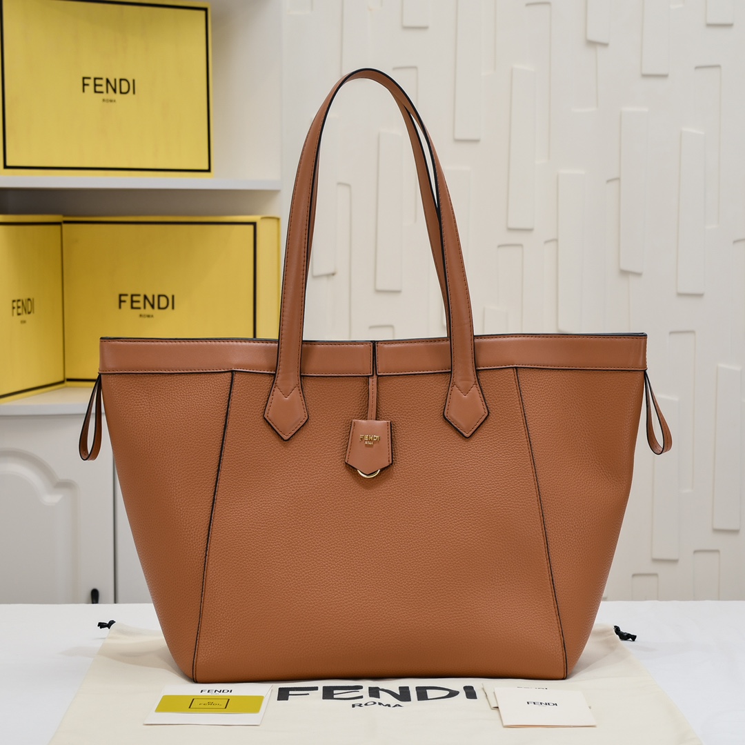 フェンディ バッグ コピー Fendi Origami ラージ 変形バッグ ブラウンレザー-1