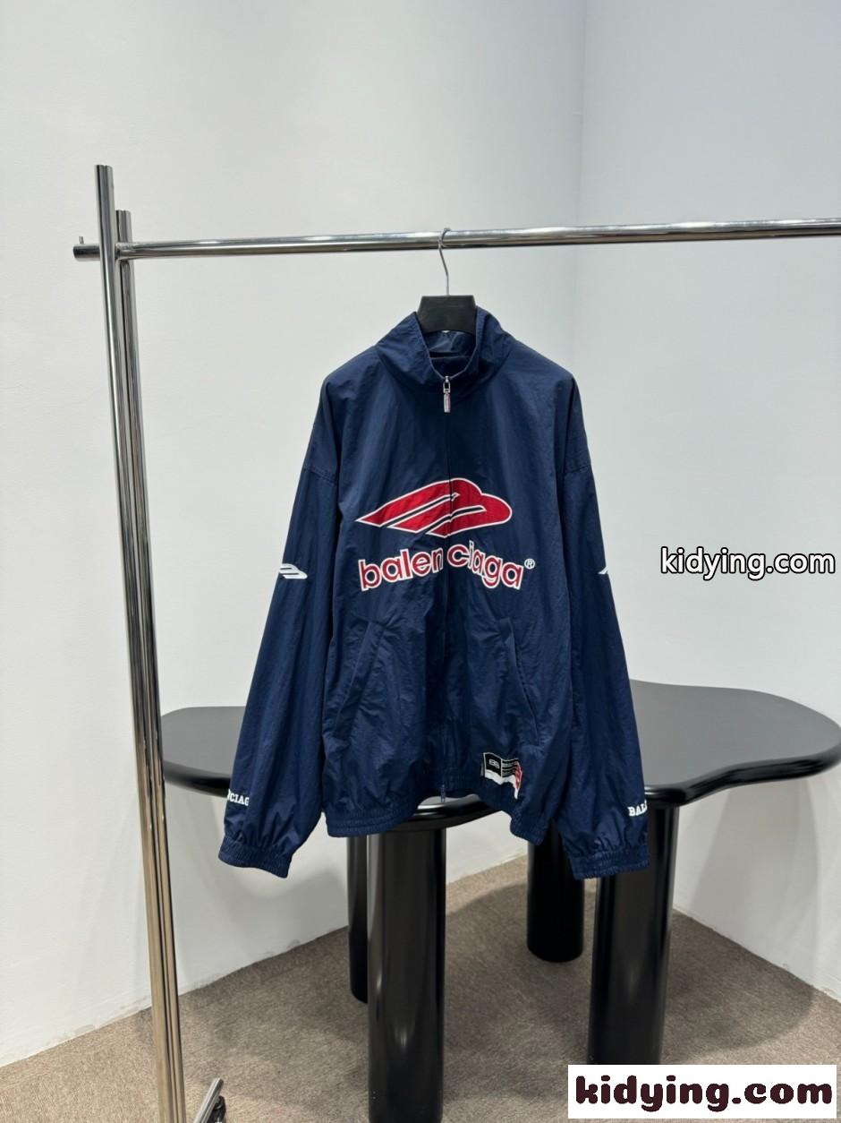 人気 スタイリッシュ ロゴ トラックスーツジャケット バレンシアガ ジャケット コピー ブルー-0
