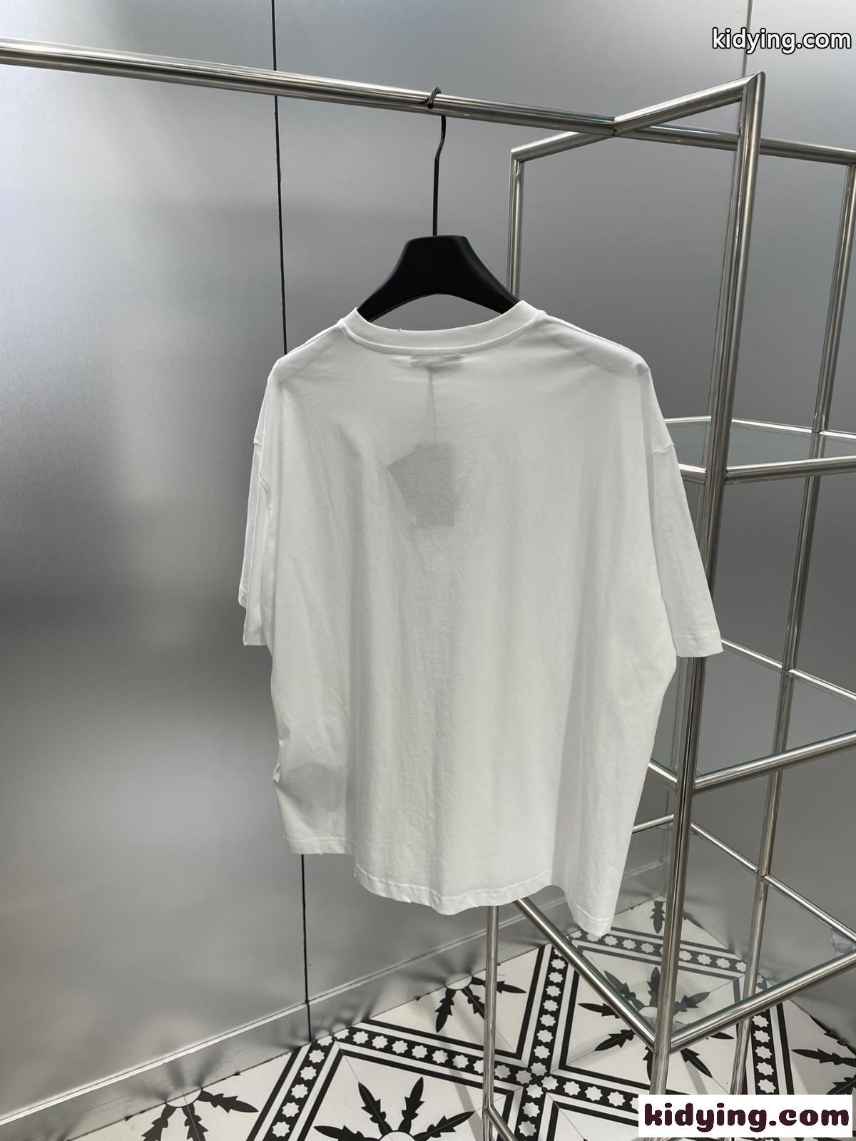ベーシック おしゃれ ロゴ入り クルーネック プラダ Tシャツ コピー オーバーサイズ ジャージー ホワイト-2