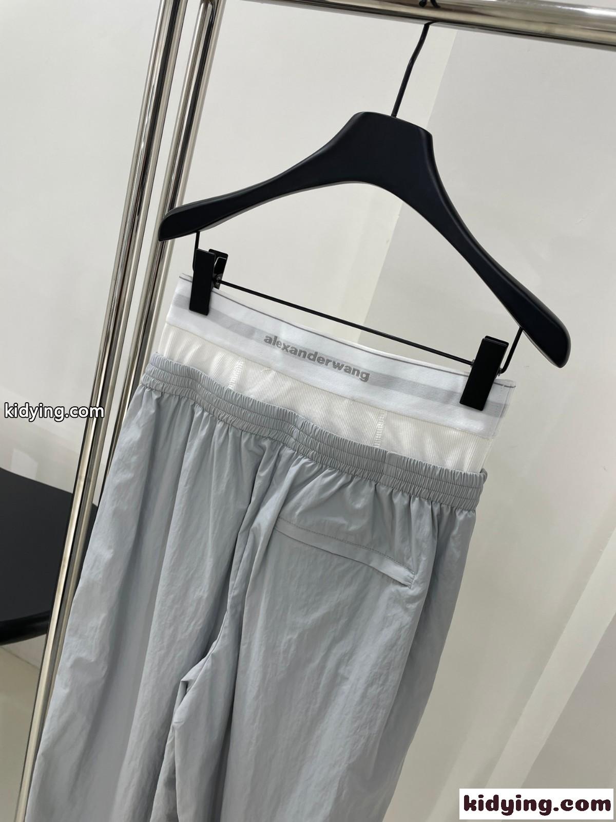 アレキサンダーワング プレスタイル ロゴ入りアンダーウェア ウエストバンド付き トラックパンツ コピー-1