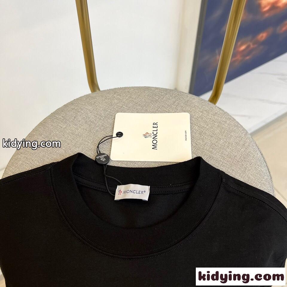 定番 おしゃれ ロゴ クルーネック モンクレール 半袖Tシャツ コピー ブラック-2