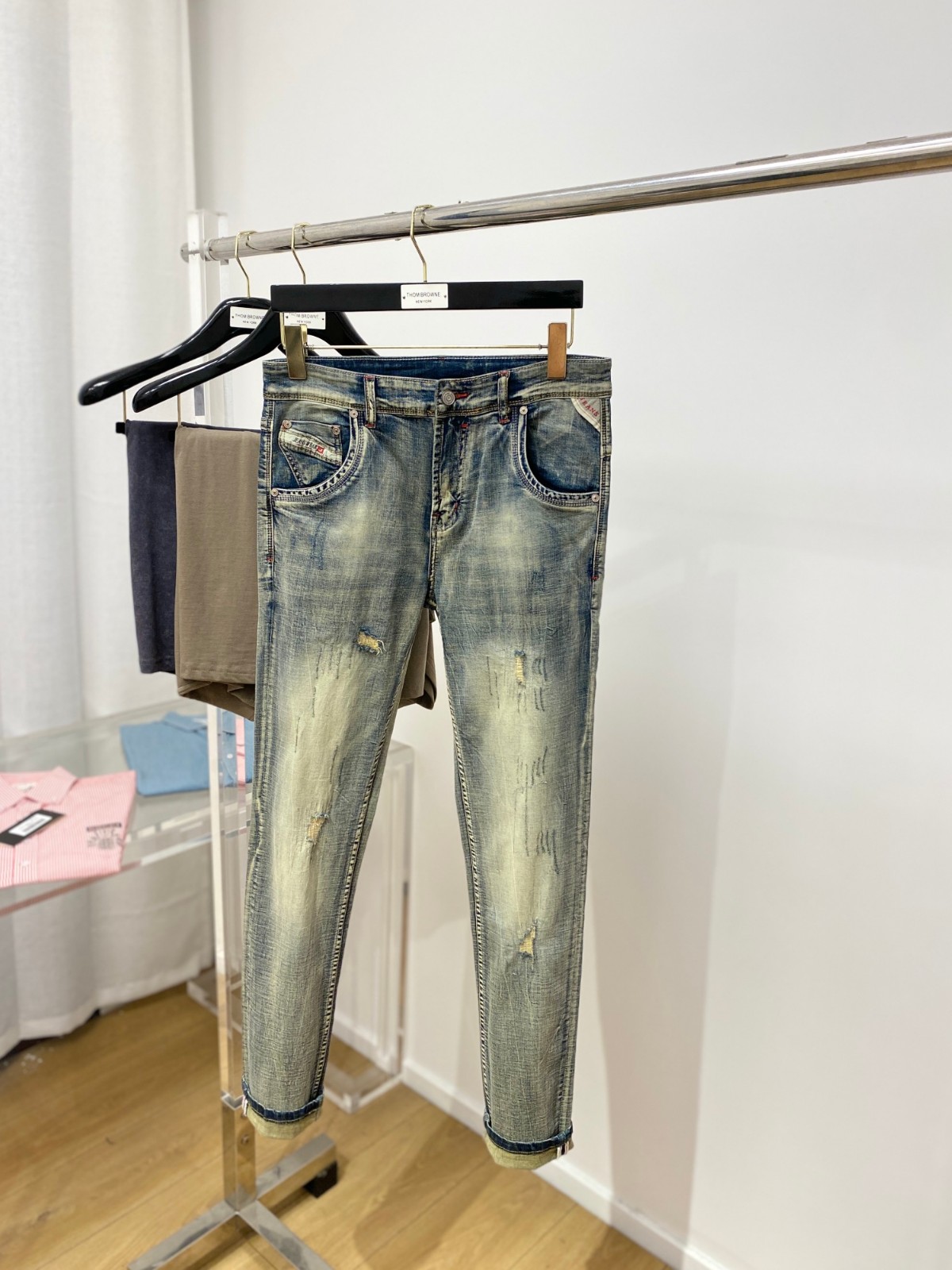 カジュアル ストレッチ デニムパンツ ディースクエアード ジーンズ コピー メンズ-1